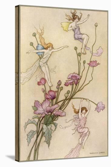 Fairies and Flowers-Warwick Goble-Stretched Canvas