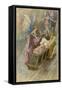 Fairies Around a Baby's Cot-Warwick Goble-Framed Stretched Canvas