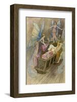 Fairies Around a Baby's Cot-Warwick Goble-Framed Photographic Print