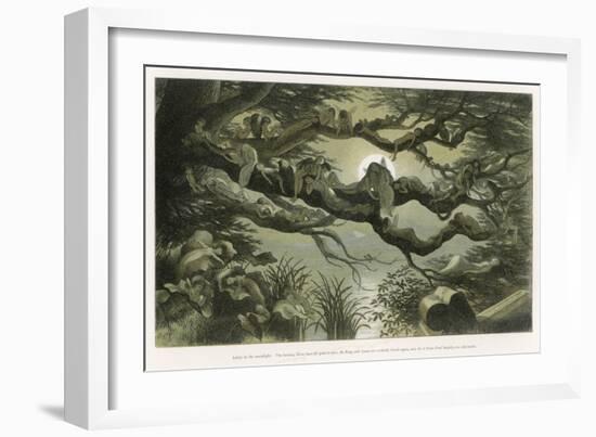 Fairies Asleep in the Moonlight-Richard Doyle-Framed Art Print