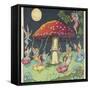 Fairies at Play, a Toadstool Makes a Convenient Merry-Go- Round-Mildred Entwhistle-Framed Stretched Canvas