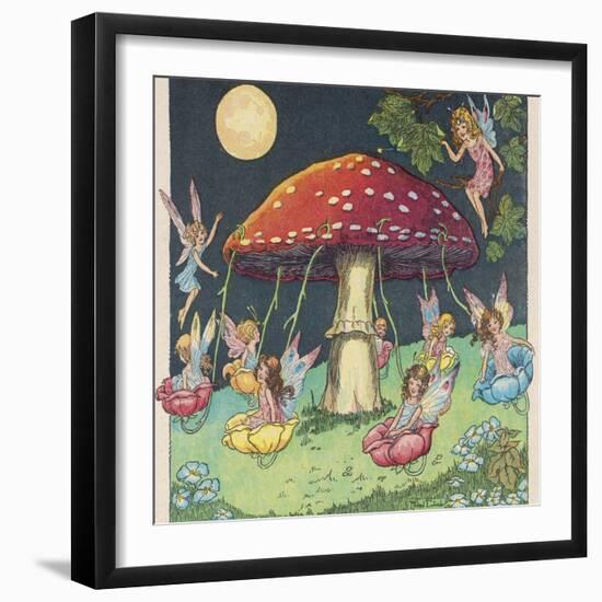 Fairies at Play, a Toadstool Makes a Convenient Merry-Go- Round-Mildred Entwhistle-Framed Premium Photographic Print