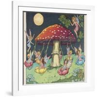 Fairies at Play, a Toadstool Makes a Convenient Merry-Go- Round-Mildred Entwhistle-Framed Photographic Print