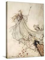 ..Fairies Away! We Shall Chide Downright, If I Longer Stay-Arthur Rackham-Stretched Canvas
