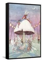 Fairies Dancing under Toadstool-null-Framed Stretched Canvas