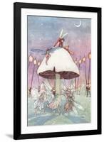Fairies Dancing under Toadstool-null-Framed Art Print