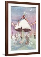 Fairies Dancing under Toadstool-null-Framed Art Print