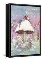 Fairies Dancing under Toadstool-null-Framed Stretched Canvas