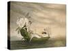 Fairies Floating Downstream in a Peapod-Amelia Jane Murray-Stretched Canvas