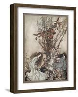 Fairies Never Say We Feel Happy , What They Say is We Fell Dancey , from Peter Pan in Kensington Ga-Arthur Rackham-Framed Giclee Print