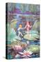 Fairies on Lily Pond-null-Stretched Canvas