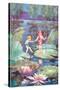 Fairies on Lily Pond-null-Stretched Canvas