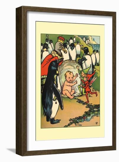 Fairies, Penguins and a Baby-Rosa C. Petherick-Framed Art Print