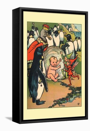 Fairies, Penguins and a Baby-Rosa C. Petherick-Framed Stretched Canvas