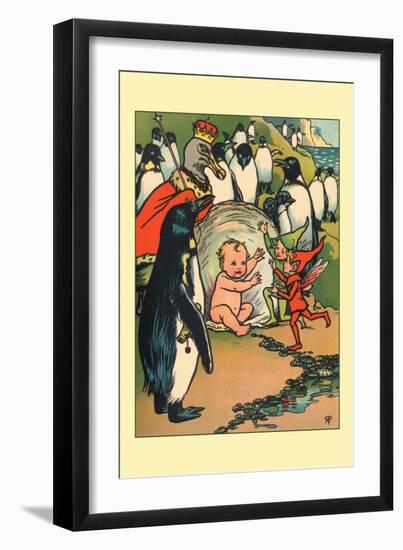 Fairies, Penguins and a Baby-Rosa C. Petherick-Framed Art Print