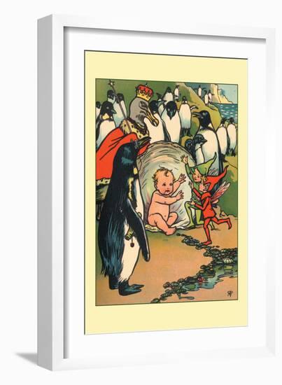 Fairies, Penguins and a Baby-Rosa C. Petherick-Framed Art Print