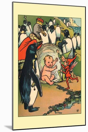 Fairies, Penguins and a Baby-Rosa C. Petherick-Mounted Art Print