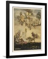 Fairies Pick Apples-Arthur Rackham-Framed Art Print