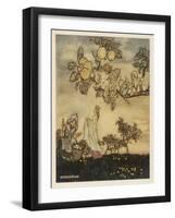 Fairies Pick Apples-Arthur Rackham-Framed Art Print