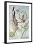 Fairies Riding Dragonflies and Bees-null-Framed Art Print