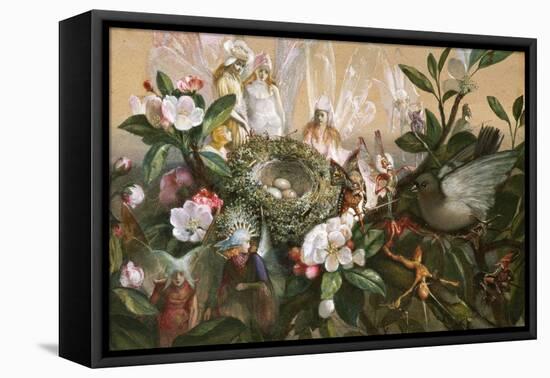 Fairies Round a Bird's Nest, the Distressed Mother-John Anster Fitzgerald-Framed Stretched Canvas