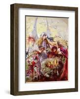 Fairies with Birds (W/C)-John Anster Fitzgerald-Framed Giclee Print