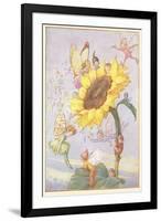 Fairies with Sunflower-null-Framed Art Print