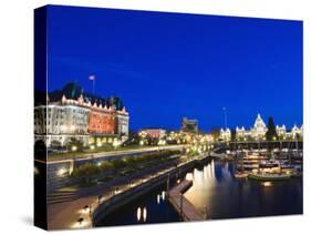 Fairmont Empress Hotel and Parliament Building, James Bay Inner Harbour, Victoria-Christian Kober-Stretched Canvas