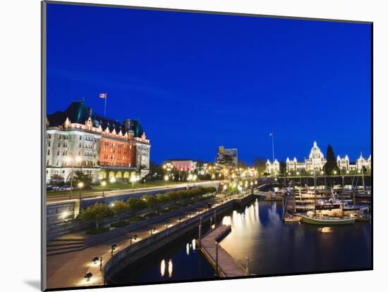 Fairmont Empress Hotel and Parliament Building, James Bay Inner Harbour, Victoria-Christian Kober-Mounted Premium Photographic Print