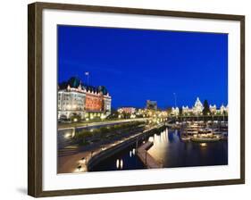 Fairmont Empress Hotel and Parliament Building, James Bay Inner Harbour, Victoria-Christian Kober-Framed Photographic Print