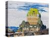 Fairmont Le Chateau Frontenac by St. Lawrence River, Quebec City, Canada-Keren Su-Stretched Canvas