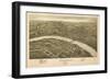 Fairmont, West Virginia - Panoramic Map-Lantern Press-Framed Premium Giclee Print