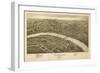 Fairmont, West Virginia - Panoramic Map-Lantern Press-Framed Premium Giclee Print