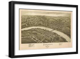 Fairmont, West Virginia - Panoramic Map-Lantern Press-Framed Art Print