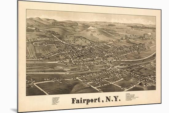 Fairpoint, New York - Panoramic Map-Lantern Press-Mounted Premium Giclee Print