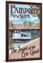 Fairport, New York - Erie Canal Scene-Lantern Press-Framed Art Print