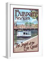 Fairport, New York - Erie Canal Scene-Lantern Press-Framed Art Print