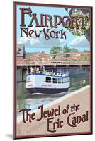 Fairport, New York - Erie Canal Scene-Lantern Press-Mounted Art Print