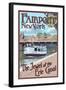 Fairport, New York - Erie Canal Scene-Lantern Press-Framed Art Print