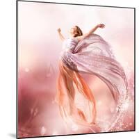 Fairy. Beautiful Girl In Blowing Dress Flying. Magic-Subbotina Anna-Mounted Art Print