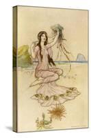 Fairy by the Sea-Warwick Goble-Stretched Canvas