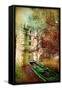 Fairy Castle - Artwork In Painting Style-Maugli-l-Framed Stretched Canvas