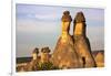 Fairy chimney rock formation in Goreme at sunset, Cappadocia (UNESCO World Heritage Site), Turkey-Keren Su-Framed Photographic Print