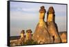 Fairy chimney rock formation in Goreme at sunset, Cappadocia (UNESCO World Heritage Site), Turkey-Keren Su-Framed Stretched Canvas