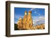 Fairy chimney rock formation in Goreme at sunset, Cappadocia (UNESCO World Heritage Site), Turkey-Keren Su-Framed Photographic Print