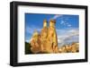 Fairy chimney rock formation in Goreme at sunset, Cappadocia (UNESCO World Heritage Site), Turkey-Keren Su-Framed Photographic Print