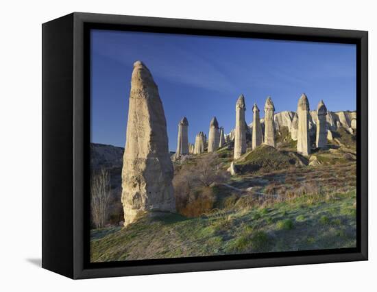 Fairy Chimneys in the 'Liebestal' (Valley), Tuff Stone, Cappadocia, Anatolia, Turkey-Rainer Mirau-Framed Stretched Canvas