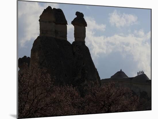 Fairy Chimneys Near Pasabagi, Tuff Stone, Silhouettes, Gšreme, Cappadocia, Anatolia, Turkey-Rainer Mirau-Mounted Photographic Print