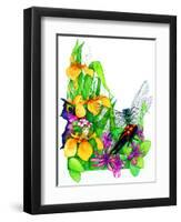 Fairy, Dragonfly and Beetle-Maylee Christie-Framed Giclee Print