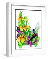 Fairy, Dragonfly and Beetle-Maylee Christie-Framed Giclee Print